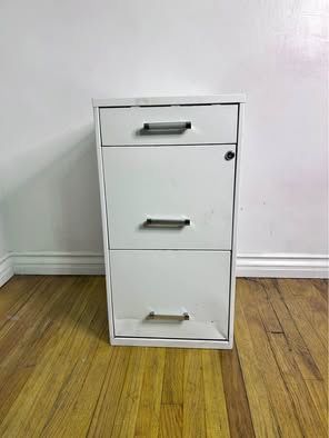Free π with purchase 3 Drawer Vertical File Cabinet Letter White 18-Inch D
