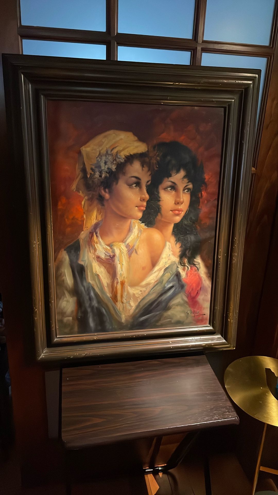 Antique Oil On Canvas Antique Frame As Well Signed
