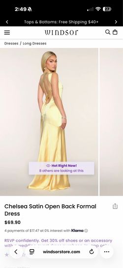 YELLOW SATIN Windsor Dress