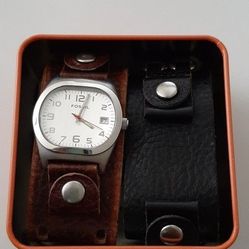 FOSSIL Watch + 2 Leather Bands