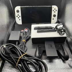 Nintendo Switch OLED White Bundle – 128GB microSD + Mario & Sonic Game + Accessories