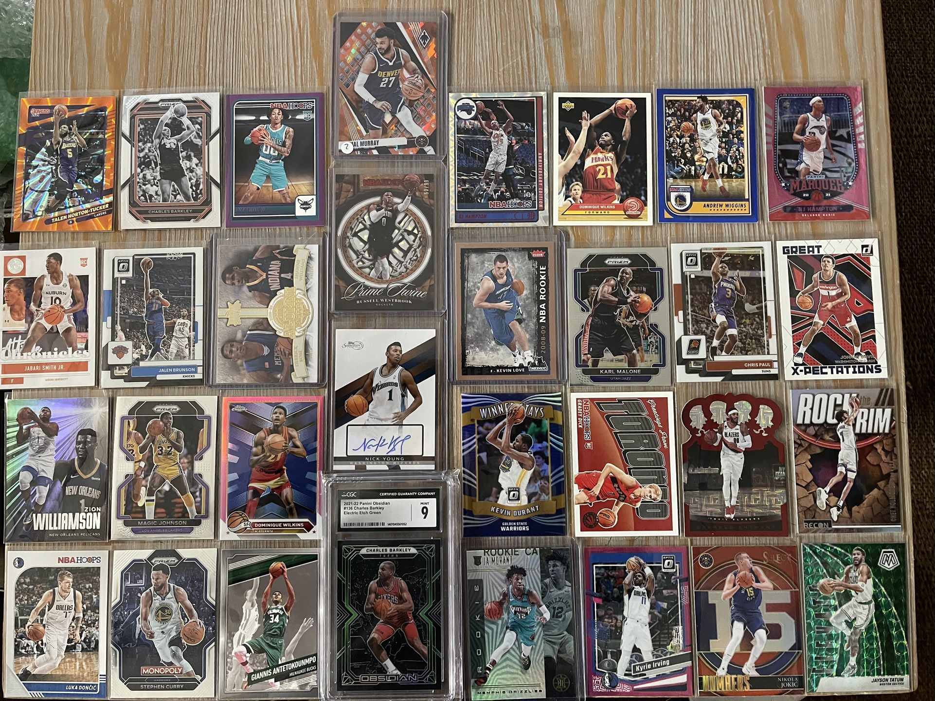 Basketball HOF and Star Lot (x63)--Luka, Curry, Barkley, Giannis, Morant, Jokic, Tatum,  and More