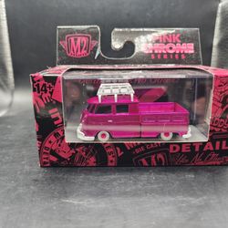 NEW M2 Machines Pink Chrome Series 1959 VW Double Cab Truck USA Model