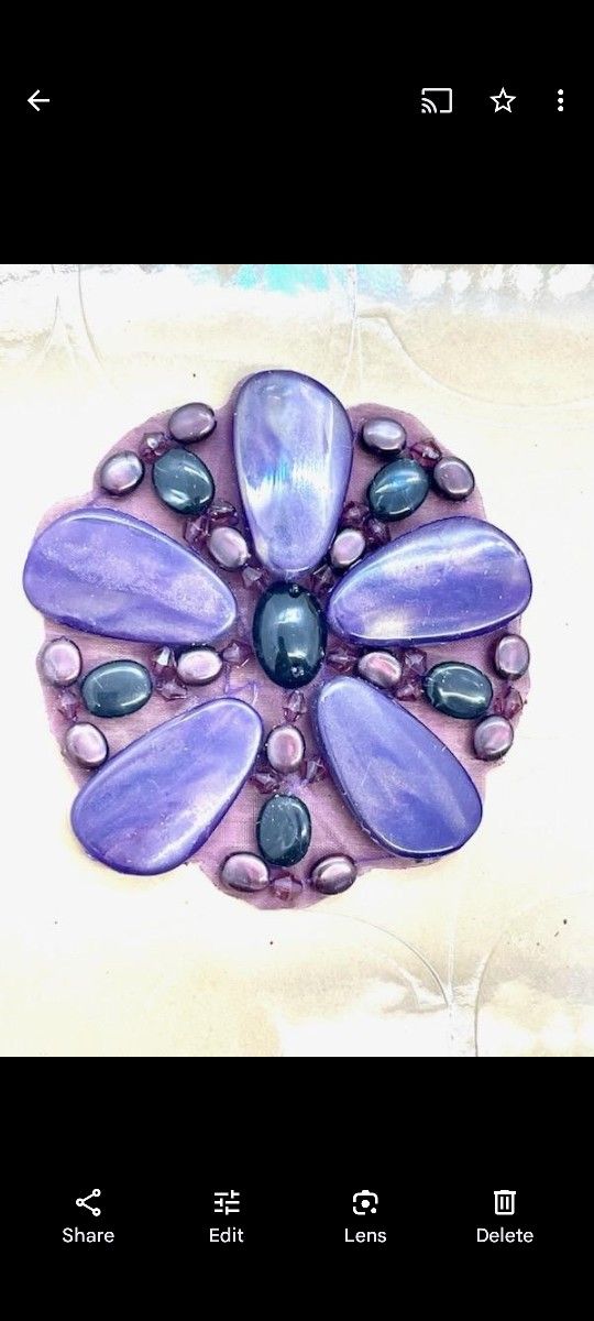 Vintage Purple Cabochon Applique