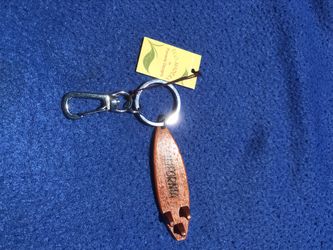 California surfboard keychain made of wood