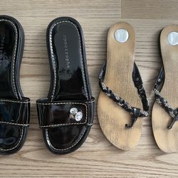 Women Sandals Flip Flops Flats Size 7 Shoes 