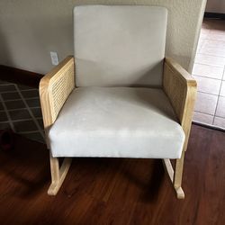 Rocking Chair With Rattan Arms