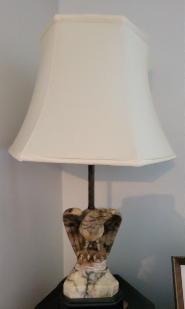 Antique Marble Eagle Lamp