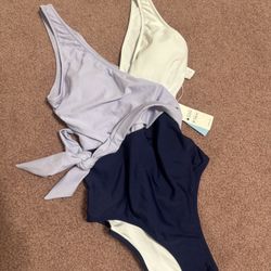New Medium Purple One piece Swimsuit Bathing Suit Retro