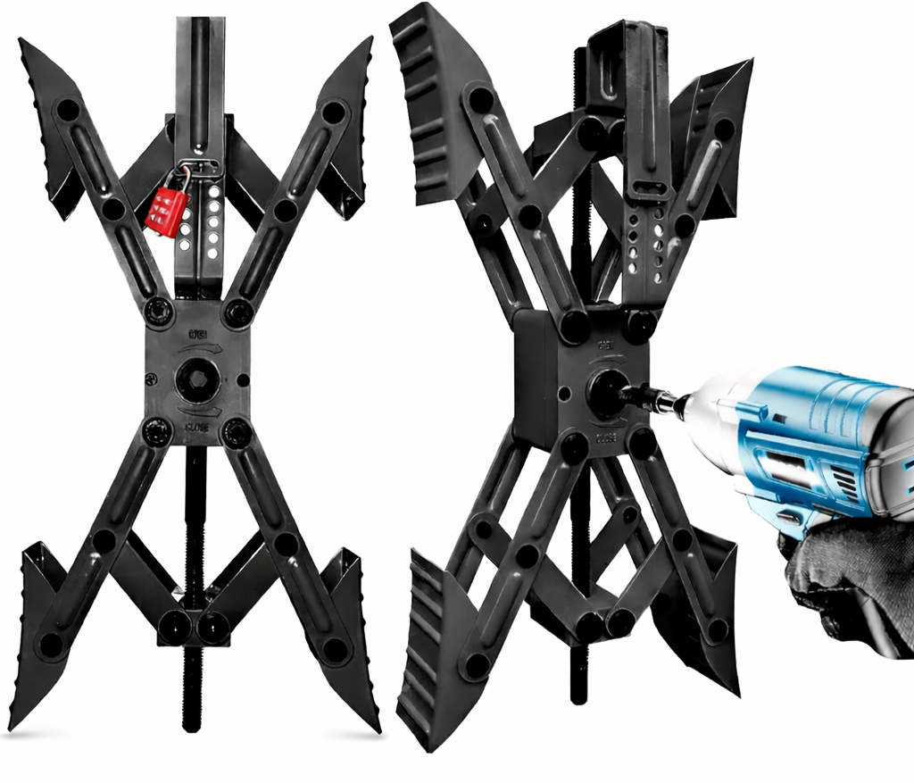Camper X Shaped Wheel Chock Stabilizer RV Scissor Black Sets Chocks