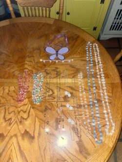 Butterfly Jewelry Holder and Various Necklaces