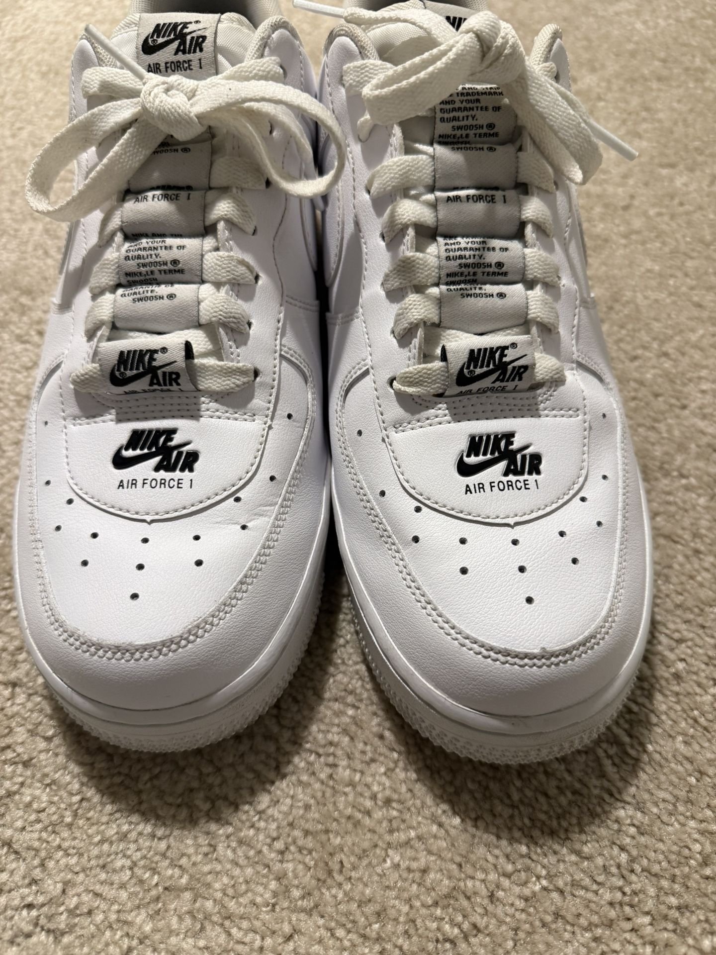 White Nike Air Force 1s ( Multiple Logos)-Size 8.5