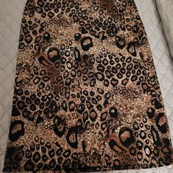 Azules Leopard Print Skirt