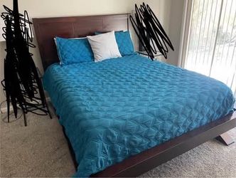 Large wood queen bed frame