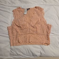 Express Pink Lace Crop Top