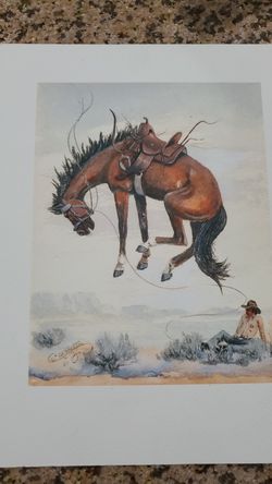 Al Shelton Blasted Broncs painting
