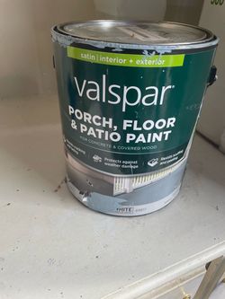 Valspar Porch, floor and Palio paint; satin ultra white 1 gallon