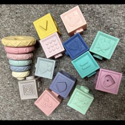 Silicone Baby Kids  Blocks 