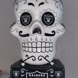 NFL Sugar Skull Statue Day of the Dead Dios De Los Muertos las Vegas raiders
