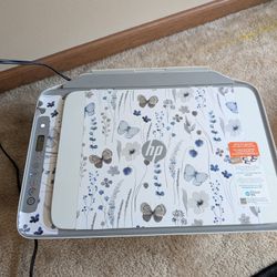 Hp Smart Printer With Floral design/ With New Ink 