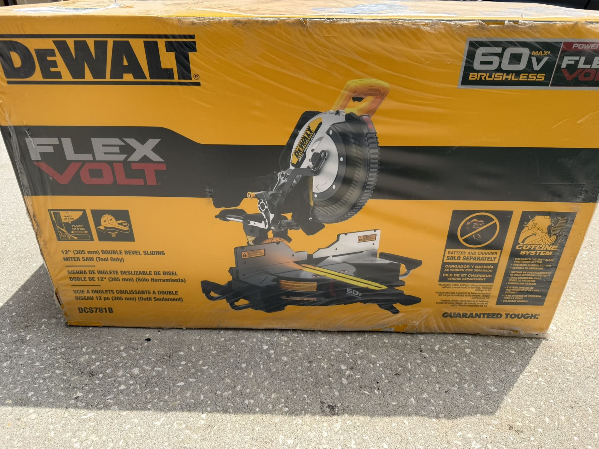 NEW DEWALT 60V Lithium-Ion 12 in. Cordless Sliding Miter Saw (Tool Only) DCS781B