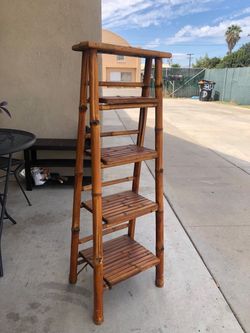Bamboo Ladder Shelf 5-Tier