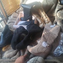 Pile Of Womans Boots Size 7.5-8