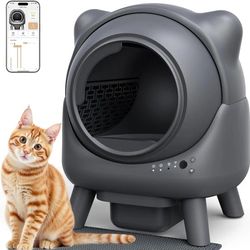 Self Cleaning Litter Box, Automatic Litter Box, FEELNEEDY Odor Control Robot, Cat Ears Design, 65L APP Real-Time Monitor, Cat Litter-Boxs for Multiple