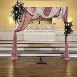 Wedding Ceremony Flower Arch Decor And Drapes
