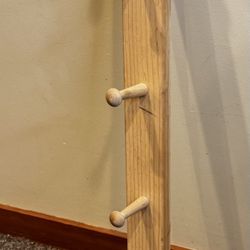 Wood Wall-Mounted Coat Rack / Peg Rack – 6 Hooks / Pegs 