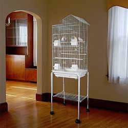Large Open Top Bird Parrot Cage With Removable Rolling Stand 