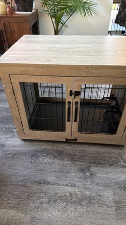 Wooden Dog Crate Furniture End Table