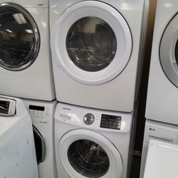 Samsung Front Load Washer And Stackable Gas Dryer Set 