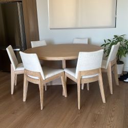 Wooden Dining table with 6 chairs 