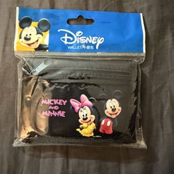 Disney Mickey & Minnie black trifold wallet