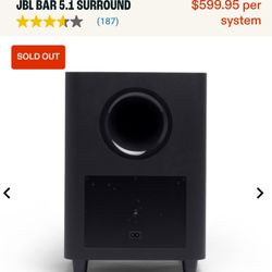 Jbl Sound Bar With SUB
