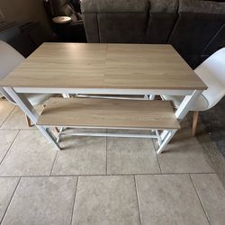 kitchen table 2 chairs 2 bench’s