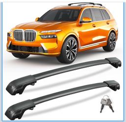 KINGGERI 300lbs Lockable Roof Rack Cross Bars Compatible with BMW X7 G07 2019-2026 with Raised Side Rails, Heavy Duty Aluminum Roof Rails Crossbars Ca