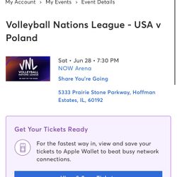 VNL 3 Tickets Poland vs. USA 6/28/2025 Now Arena