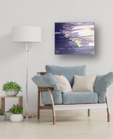 Original Periwinkle Wall Art | Abstract Painting on Canvas | Home Room Wall Décor | wink iv