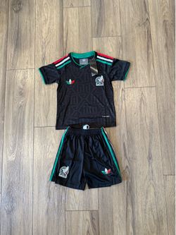 Youth World Cup Mexico black jersey kit, s to xl (16-28)