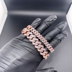 14mm & 10mm rose gold cuban 7.5 inch