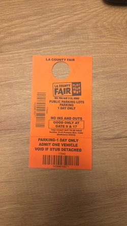 Pomona fair parking pass only, 5 left
