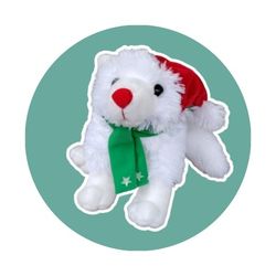 Wild Republic white arctic wolf Christmas Holiday beanie Soft Stuffed Animal 16"