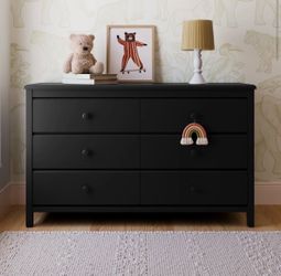 Storkcraft Alpine 6 Drawer Double Dresser (Black)