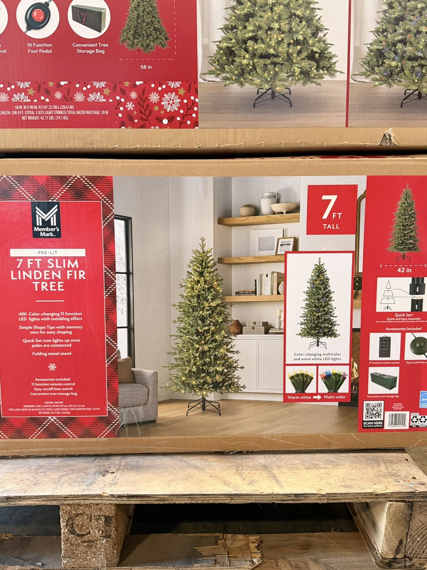 Members Mark Pre-Lit 7FT Slim Linden Fir Christmas Tree Brand New In Box