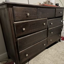 HEAVY Wood Dresser - A Great Piece To Refinish