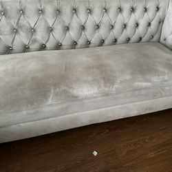 Silver Couch With Rhinestone 