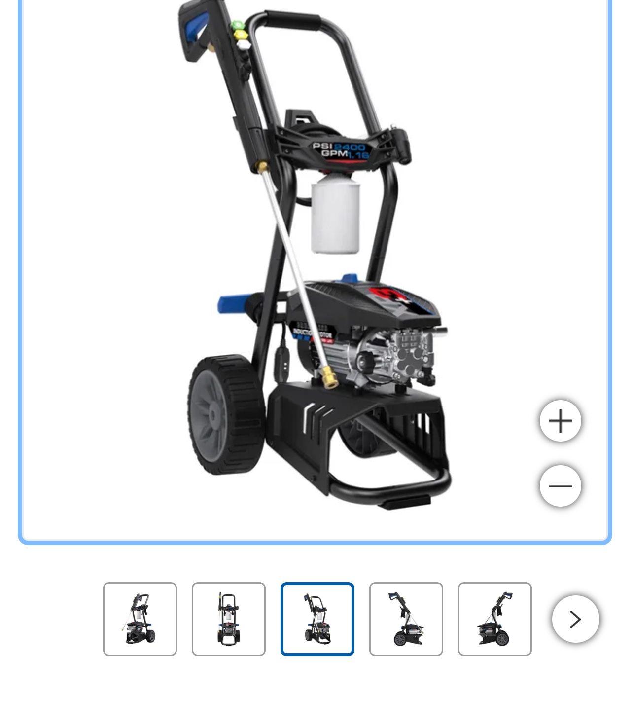 Power Washer AR Blue Clean Electric Pressure Washer 2400 PSI, 1.16 GPM