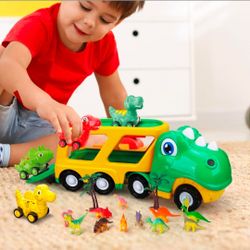 Dinosaur Carrier Truck Toy Set with Figures